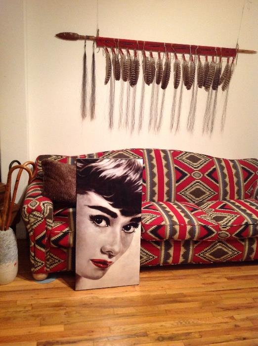 Audrey snuck over to the mountain corner, but knows a good sofa when she see them. We have two of these hand made custom couches and think they would look terrific in a Log home