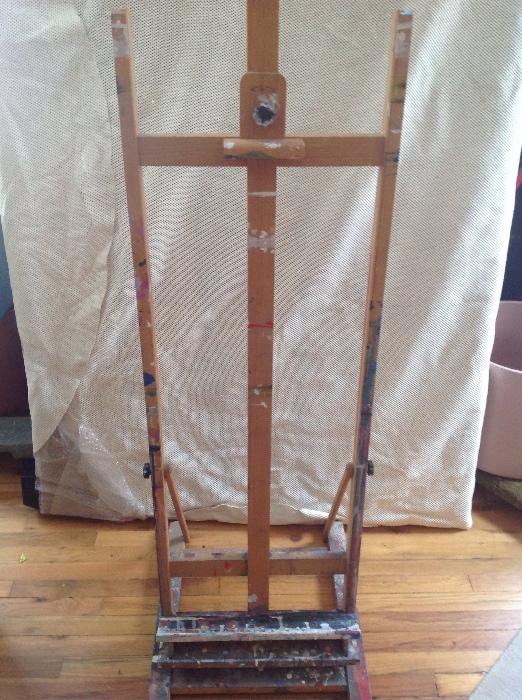 The studio is selling off a few nice items, including this well loved easel. 
