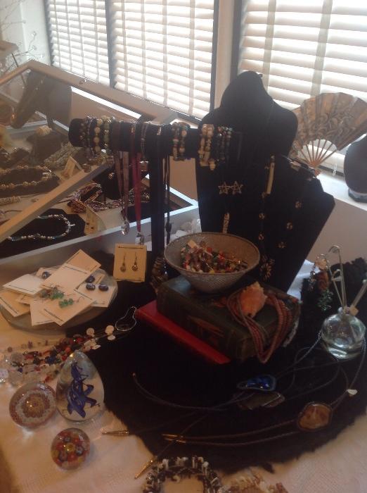 Apologies for the bad picture, but the new jerry area has necklaces, earrings and bracelets along with bookmarks,eyeglass holders and light catchers... ALL HALF OFF OF PRICES MARKED!!!