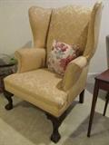 Antique wingback  - nicely re-upholstered