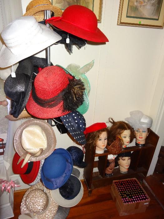 more antique hats, hats displays racks for sale as well