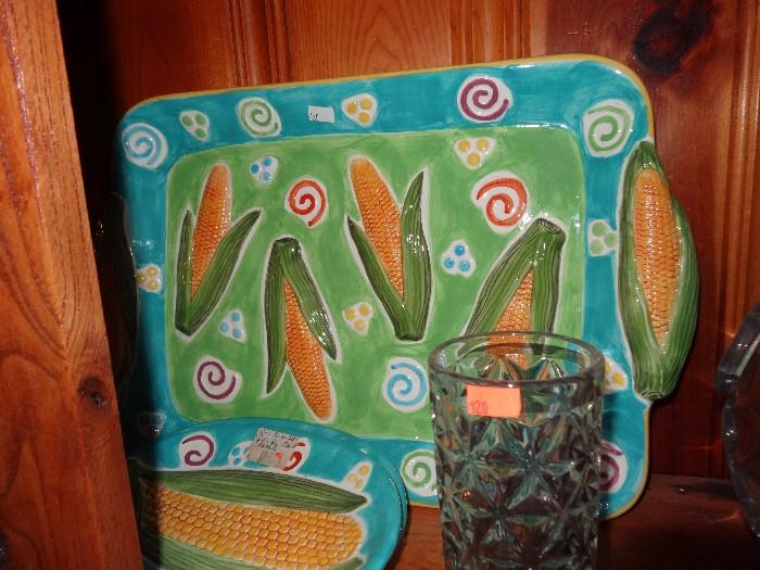 Corn art plate set