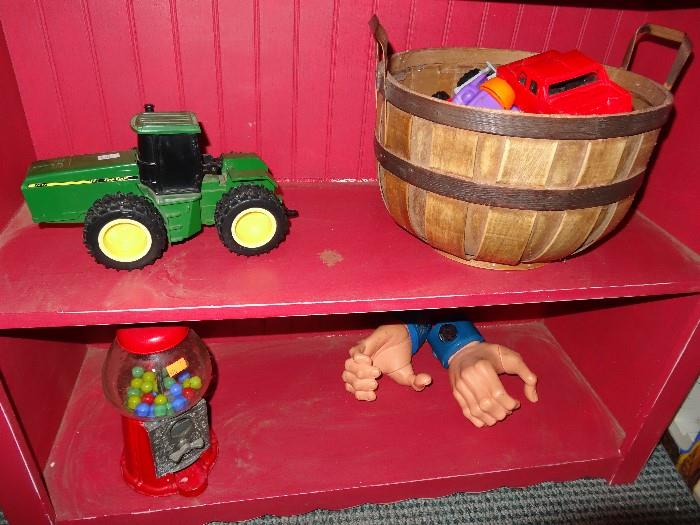 Vintage John Deere toys, other toys, and gumball machine