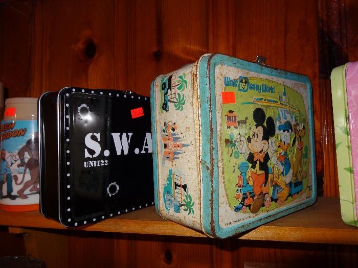 vintage Disney lunch boxes, vintage SWAT lunch box