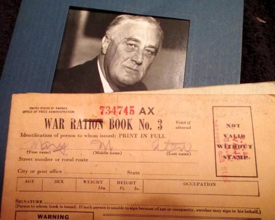 World War II ration book still full of cupons for shoes, food, gasoline, etc..