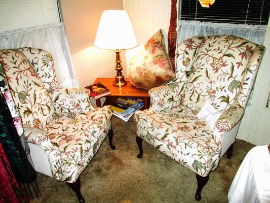 Charming wingback chairs in excellent condition