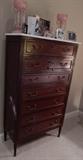 French Marble top chest of drawers