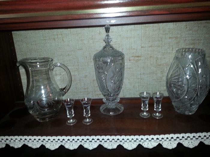 CRYSTAL VASES AND DECANTERS
