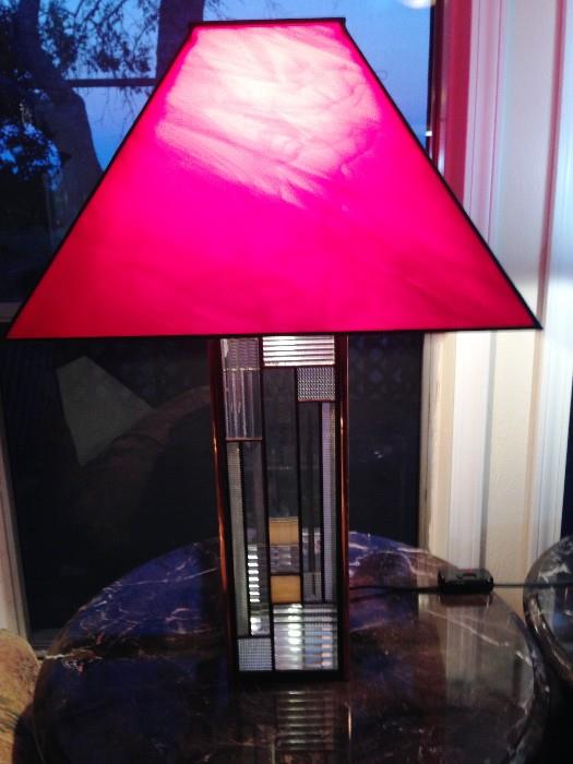 Greg McDonald leaded glass lamps. There are three of these, each unique and stunning
