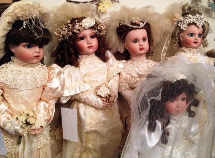 porcelain doll. a large doll collection many made by client