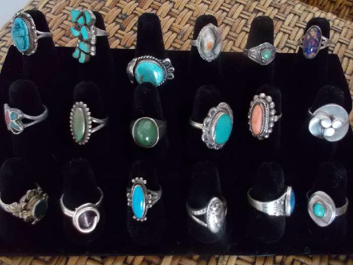All vintage rings - sterling
