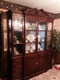 Henredon China Cabinet with Castleton Sunnyvale China Collection 