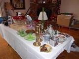 Glassware etc, vasaline glass