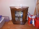Curio cabinet lighted small with curios