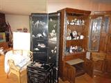 Oriental screen and nesting tables