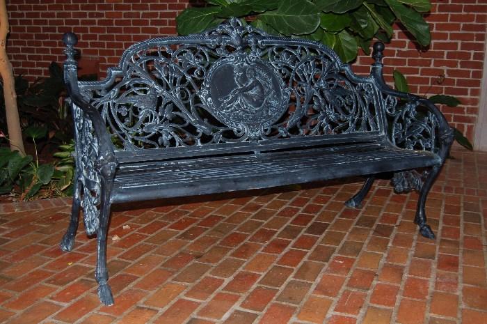 Lot #115  One of two Robinson Foundry Cast Iron Benches