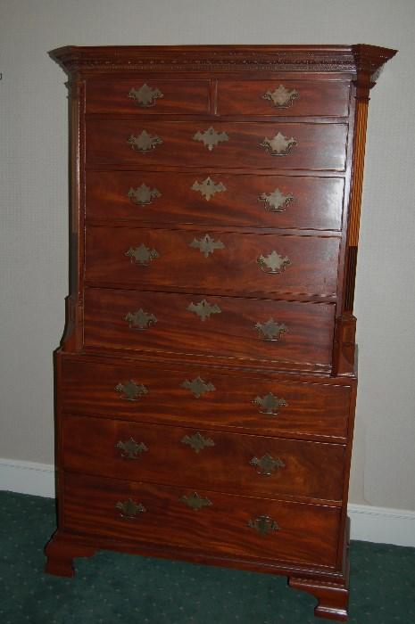 Lot #42  A late 19th Century English Chest on Chest