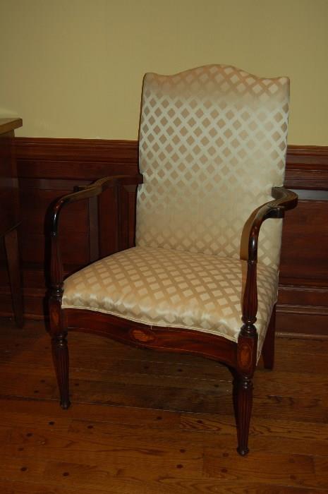 Lot #216  Outstanding Large Mid-19th Century Open Arm Chair