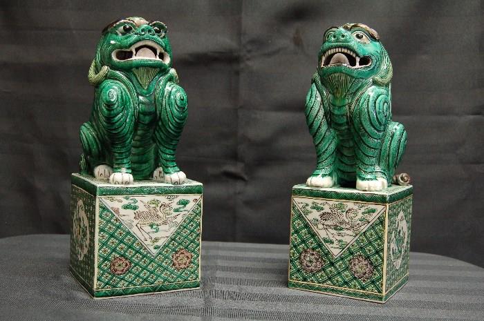 Lot #199  Extremely fine and rare Late-19th Century Foo Dogs
