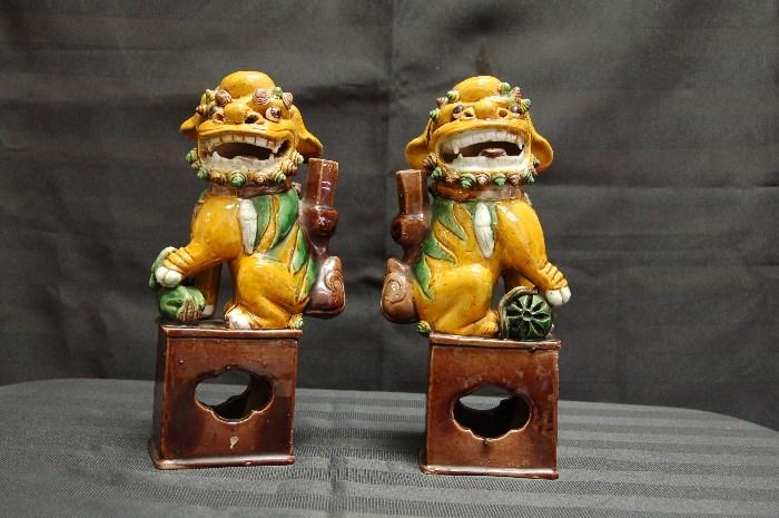 Lot   #259A pair of 19th Century Foo Dogs