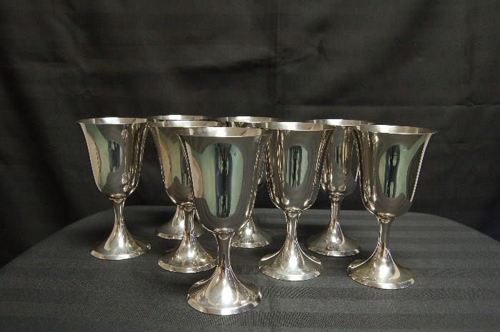 Lot #131  Eight Sterling Goblets (8x the money)