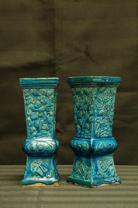 Lot #143  Pair of Antique Chinese Vases