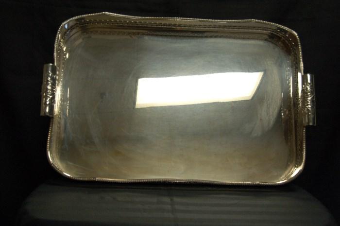 Lot #133  Outstanding Silver Plated Galley TrayLot 