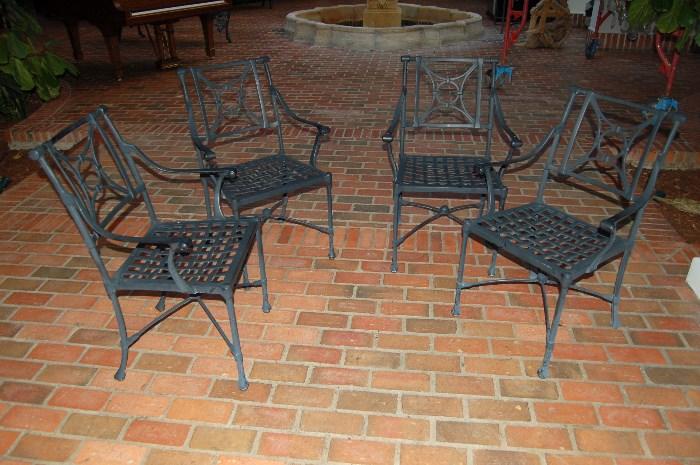 Lot #111  Four Cast Aluminum chairs (4 x your money)
