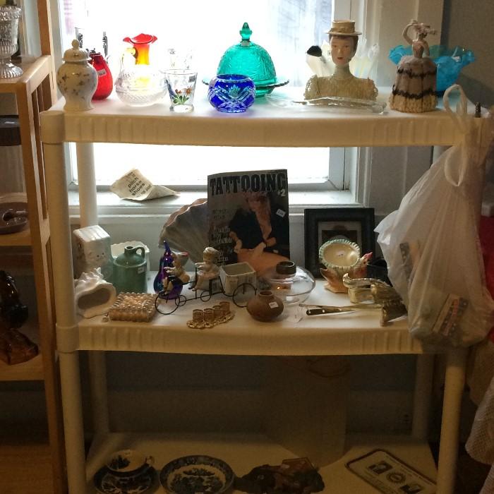 art glass and vintage items