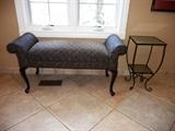 QUEEN ANNE-STYLE ROLLED ARM BENCH