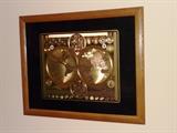 FRAMED ANTIQUE-STYLE GOLD MAP