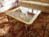 BAKER MASTERCRAFT BRASS/GLASS COFFEE TABLE