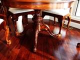 MAHOGANY MARQUETRY CENTER TABLE BASE