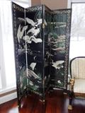 4-PANEL CHINESE HAND PAINTED SCREEN - 2 SIDED.