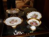 LIMOGES COMPOTES AND OTHER SERVING PIECES.