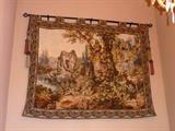 LARGE ITALIAN TAPESTRY W/ ROD - CASTLE/SCENIC
