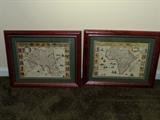 2 OF 4 FRAMED MAP PRINTS