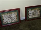 2 OF 4 FRAMED MAP PRINTS
