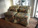 PAIR OF FLORAL LOUNGE CHAIRS