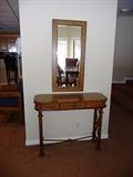 SMALL CONSOLE TABLE WITH MATCHING WALL MIRROR