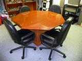 OCTAGON CONFERENCE TABLE W/ 4 SWIVEL ARMCHAIRS