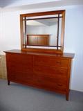 CHERRY 6-DRAWER DRESSER WITH MIRROR