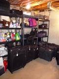 LOTS OF LUGGAGE FOR SALE. PVC SHELVING FOR SALE.