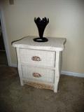 WHITE WICKER NIGHTSTAND