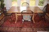 Modern table and windsor chairs