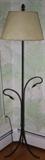 Pair hand wrought iron floor lamps