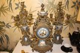 Sevres  clock garniture set