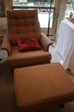 Mid century chair and ottomom
