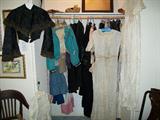 lots of old clothes from 1890s to 1920's.