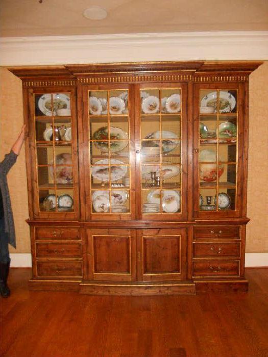 Glass front dining room hutch